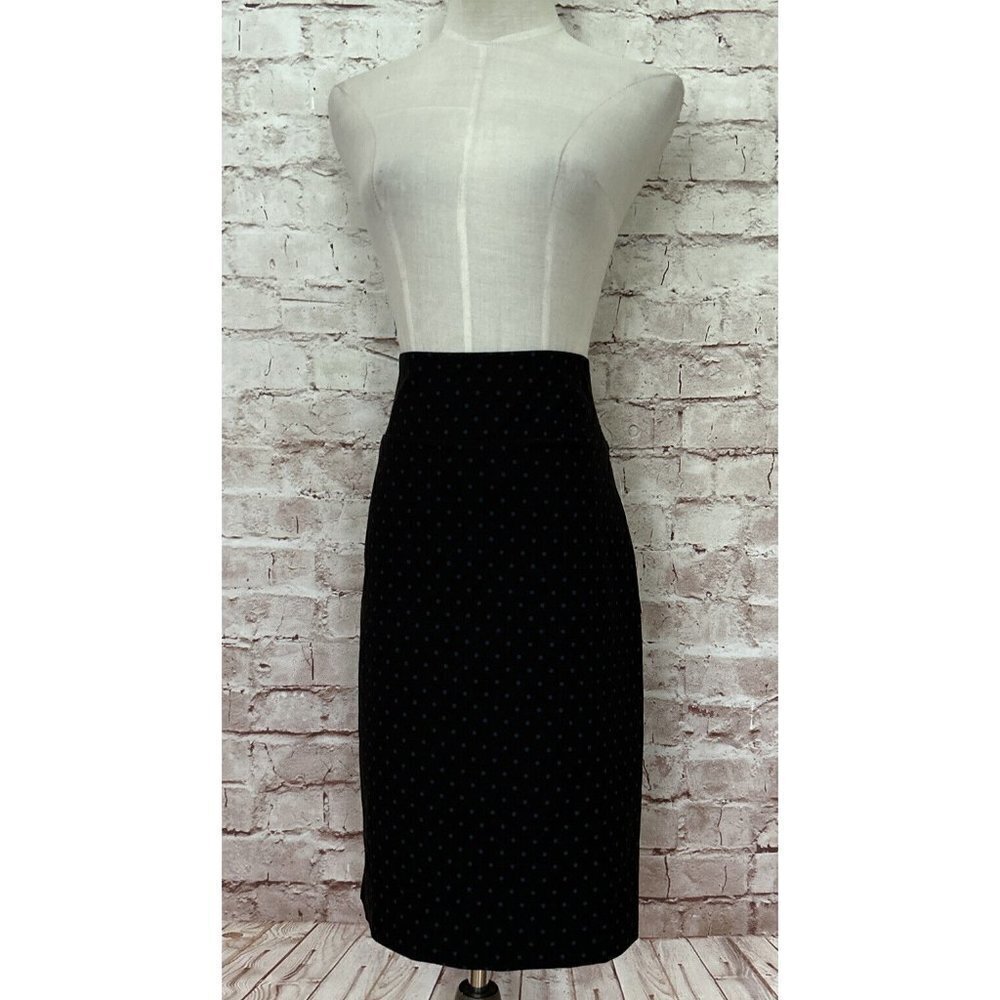 MARGARET M Womens Slimming Pencil Skirt Stitch Fix Black Polka Dot Size S NEW